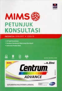 Image of MIMS Petunjuk Konsultasi Indonesia Edisi 16 2016/2017
