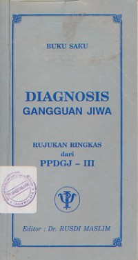 Buku Saku Diagnosis Ganguan Jiwa