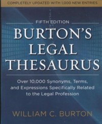 Image of Burton's Legal Thesaurus 5th Edition: over 10,000 synonyms, terms, and expressions specifically related to the legal profession