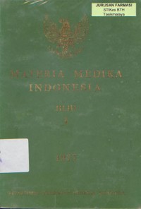 Materia Medika Indonesia: Jilid I