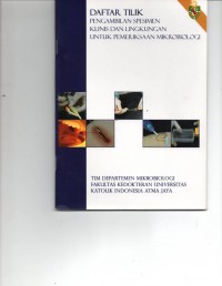 Image of Daftar Tilik Pengambilan Spesimen Klinis & Lingkungan untuk Pemeriksaan Mikrobiologi