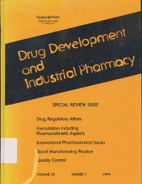Image of Drug Development and Industrial Pharmacy: Volume 25, Number 7