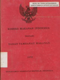 Kodeks Makanan Indonesia Tentang Bahan Tambahan Makanan